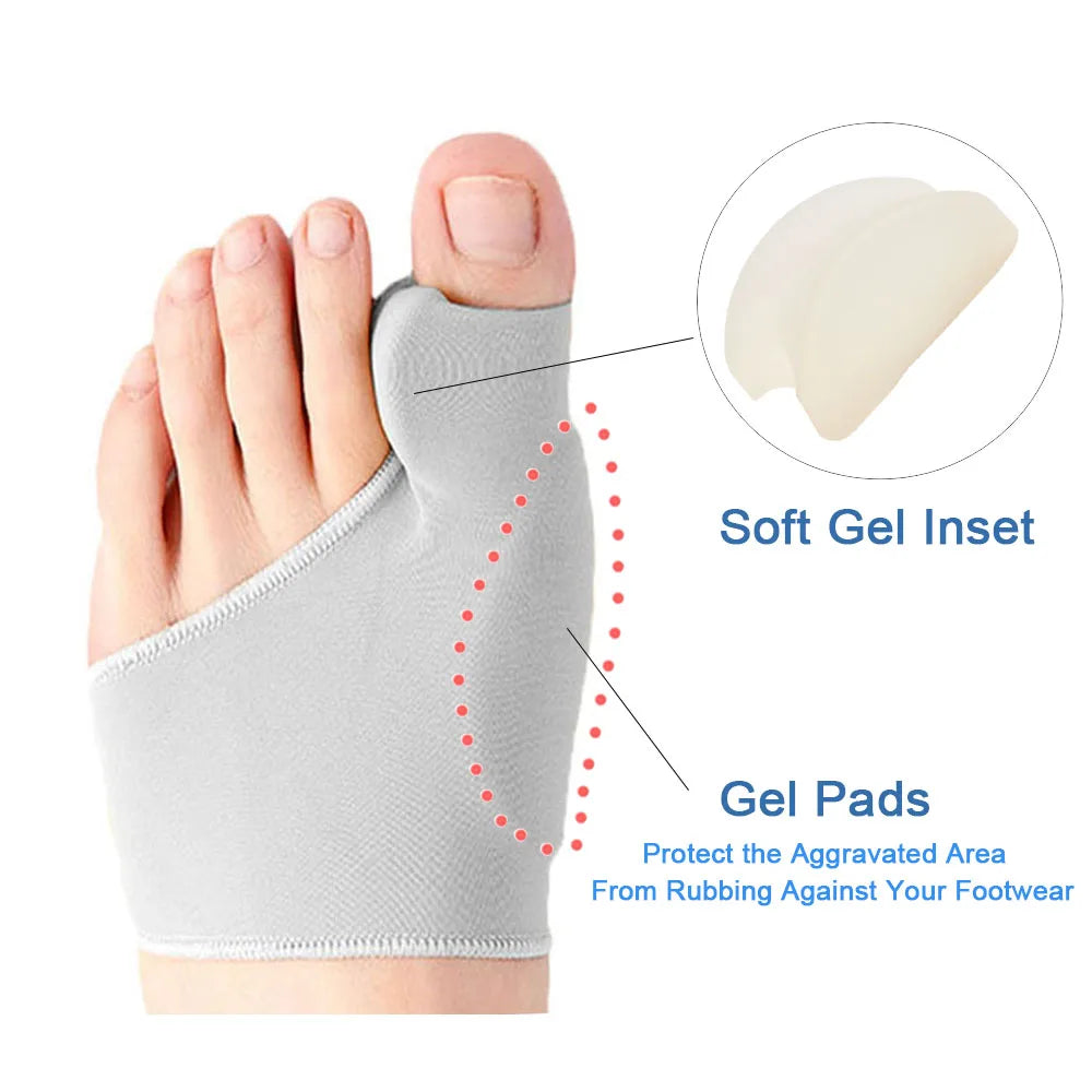 Toe Separator Hallux Valgus Bunion Corrector Orthotics Feet Bone Thumb Adjuster Correction Pedicure Sock Straightener Foot Care