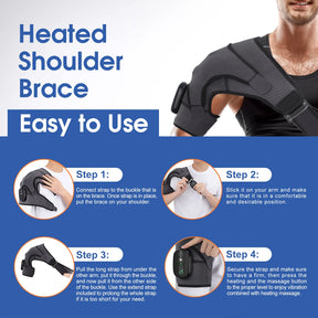 Electric Heating Shoulder Massage Belt Back Shoulder Brace 3-speed Adjustable Vibrator Massage For Arthritis Joint Injury